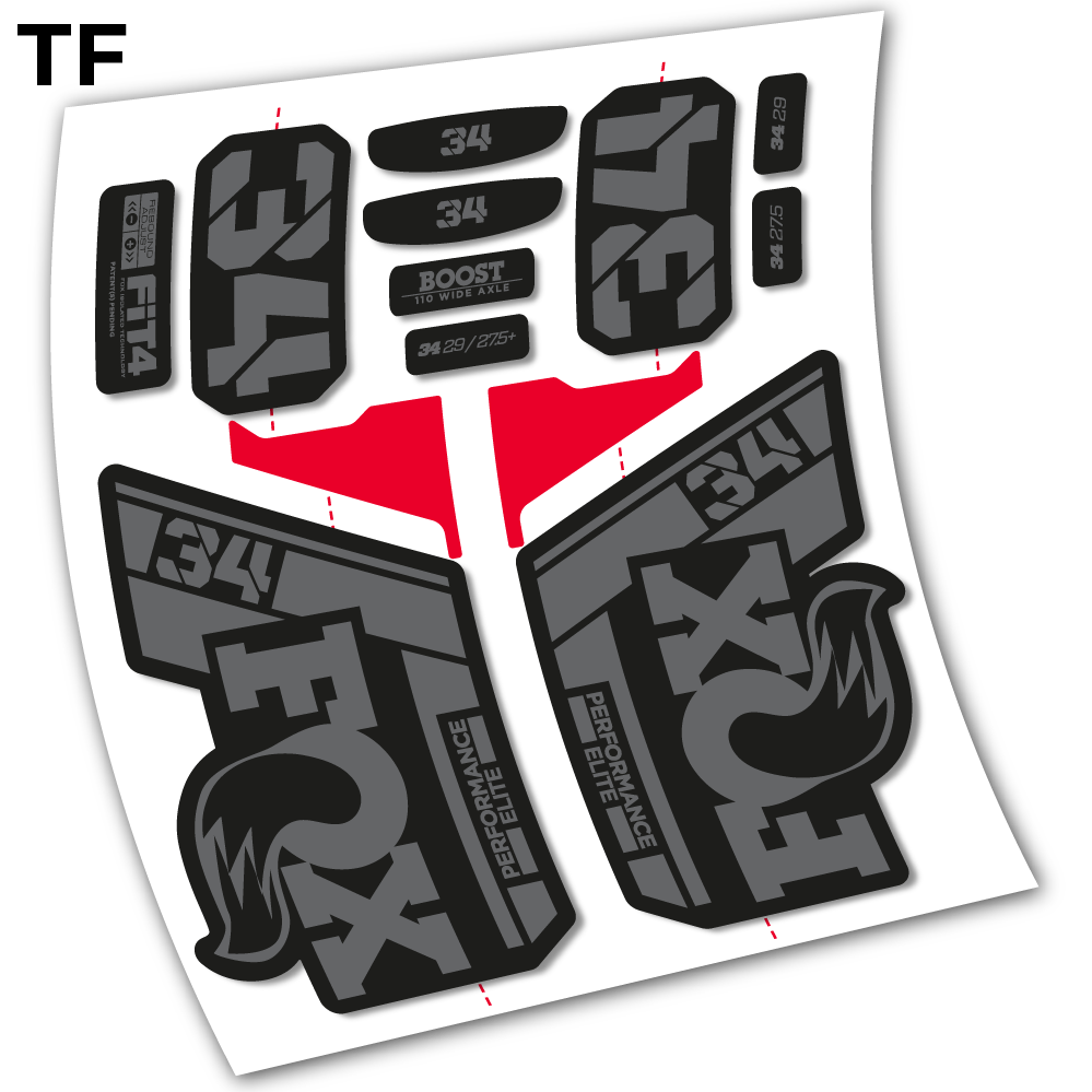 Stickers Fox 34 Performance Elite 2021 compatibles Autocollants fourche VTT