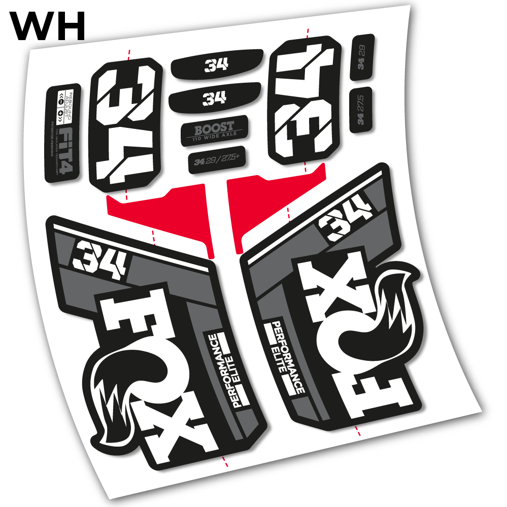 Stickers Fox 34 Performance Elite 2021 compatibles Autocollants fourche VTT