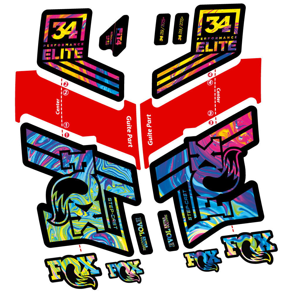 Stickers Fox 34 Performance Elite 201920 compatibles Autocollants fourche VTT 20"