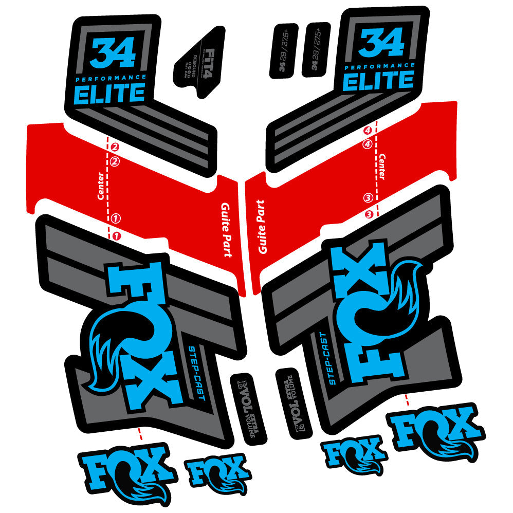 Stickers Fox 34 Performance Elite 201920 compatibles Autocollants fourche VTT 20"