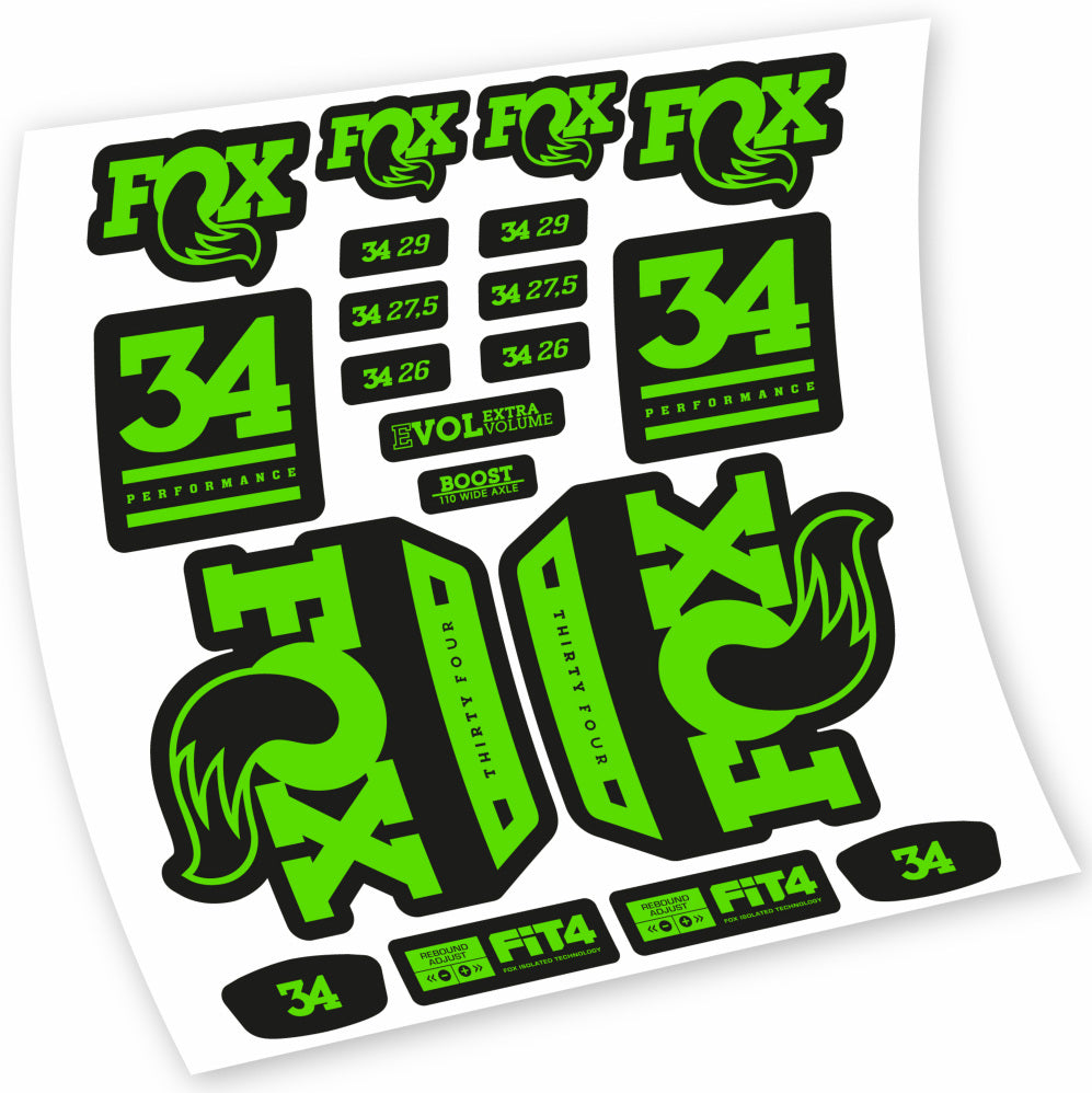 Stickers Fox 34 Performance 2018 compatibles Autocollants fourche VTT 29"