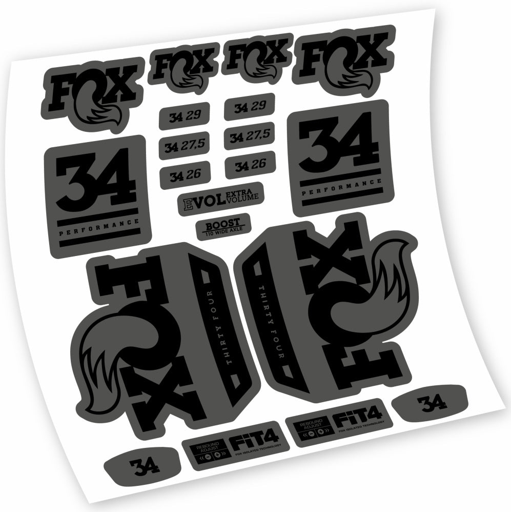 Stickers Fox 34 Performance 2018 compatibles Autocollants fourche VTT 29"