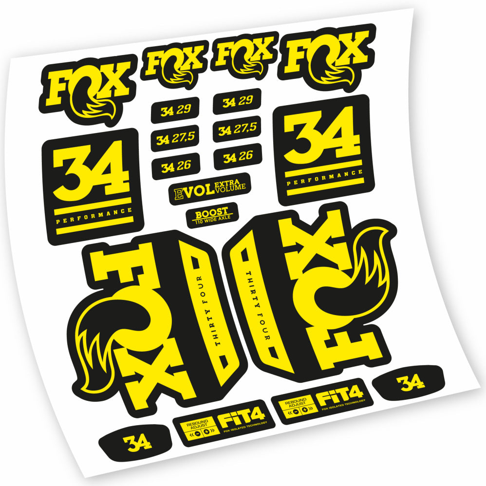 Stickers Fox 34 Performance 2018 compatibles Autocollants fourche VTT 29"