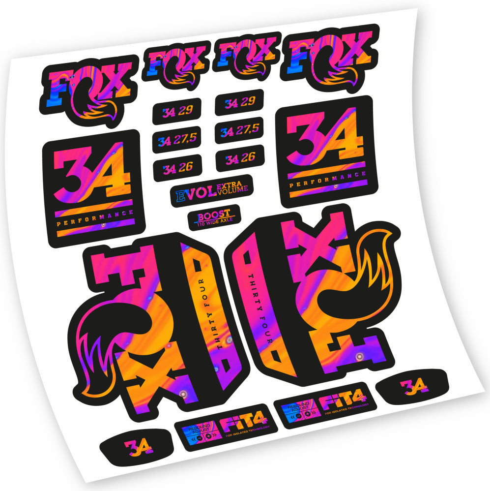Stickers Fox 34 Performance 2018 compatibles Autocollants fourche VTT 29"