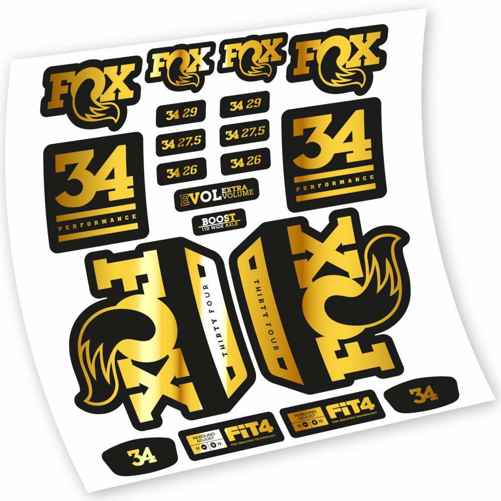 Stickers Fox 34 Performance 2018 compatibles Autocollants fourche VTT 29"