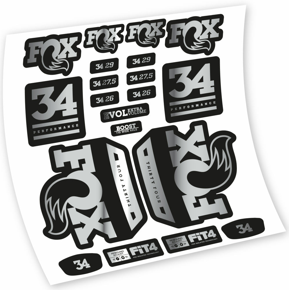 Stickers Fox 34 Performance 2018 compatibles Autocollants fourche VTT 29"