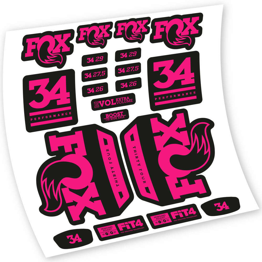 Stickers Fox 34 Performance 2018 compatibles Autocollants fourche VTT 29"