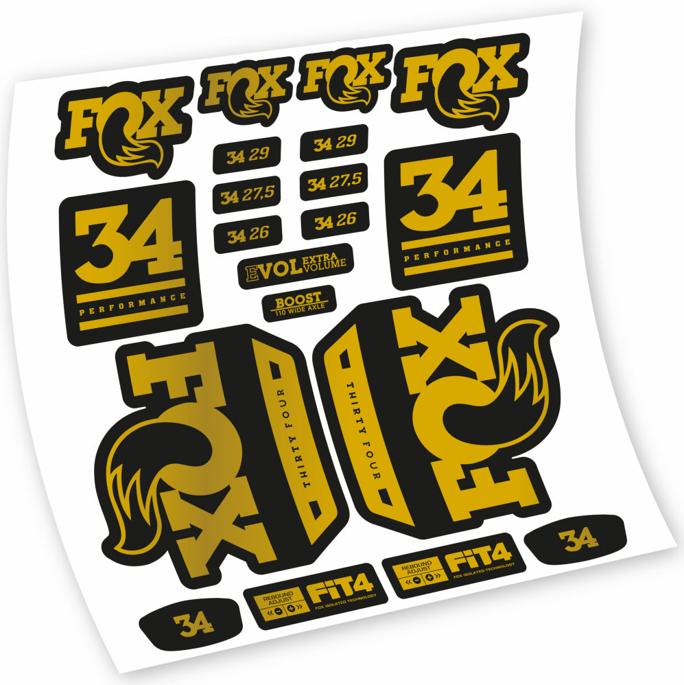 Stickers Fox 34 Performance 2018 compatibles Autocollants fourche VTT 29"