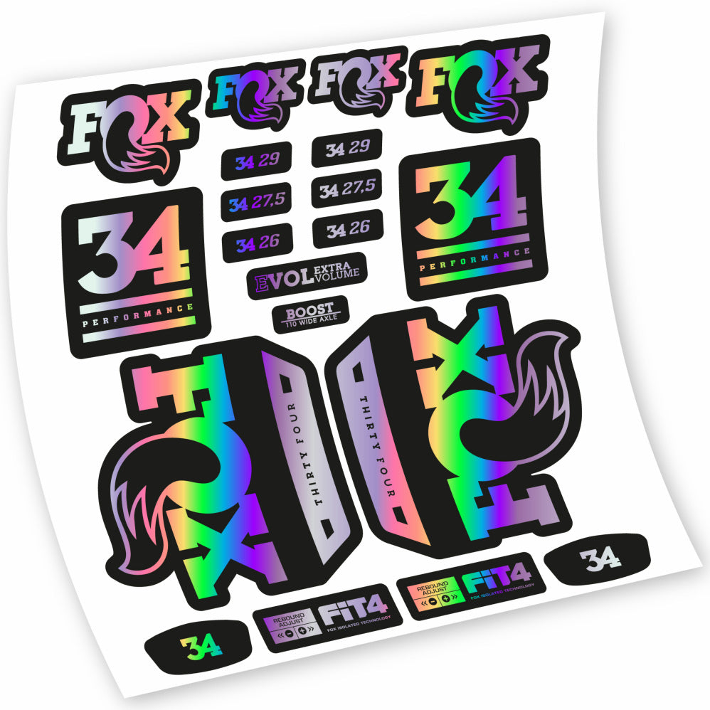 Stickers Fox 34 Performance 2018 compatibles Autocollants fourche VTT 29"