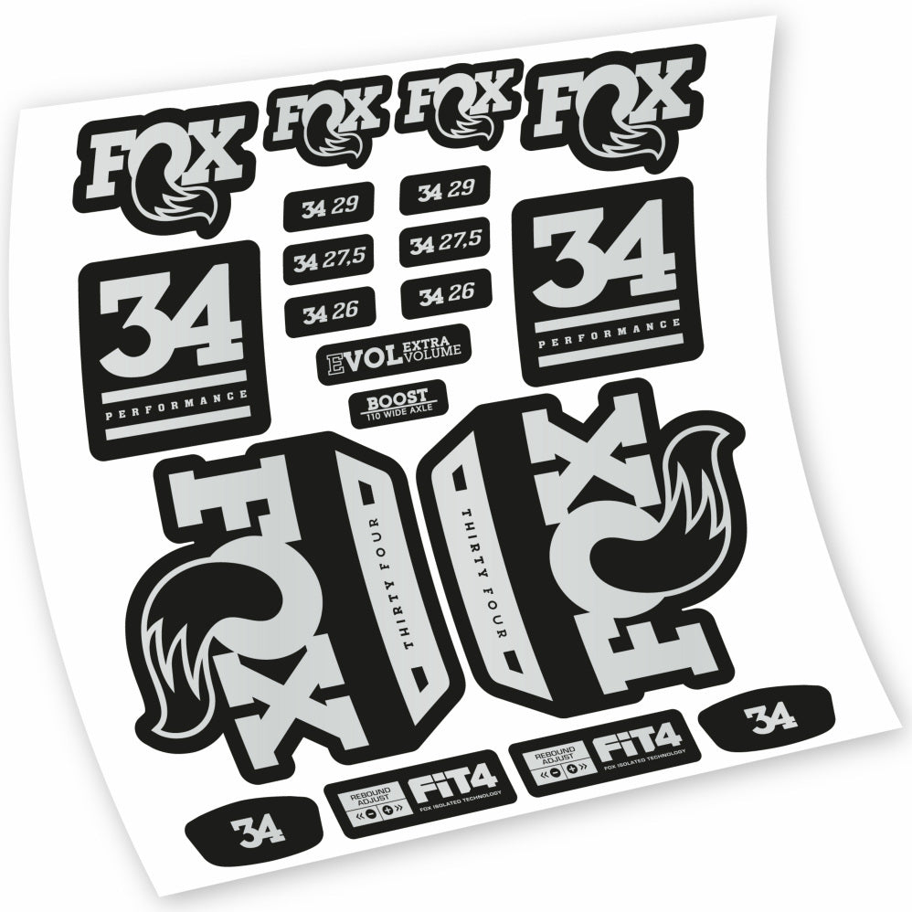 Stickers Fox 34 Performance 2018 compatibles Autocollants fourche VTT 29"