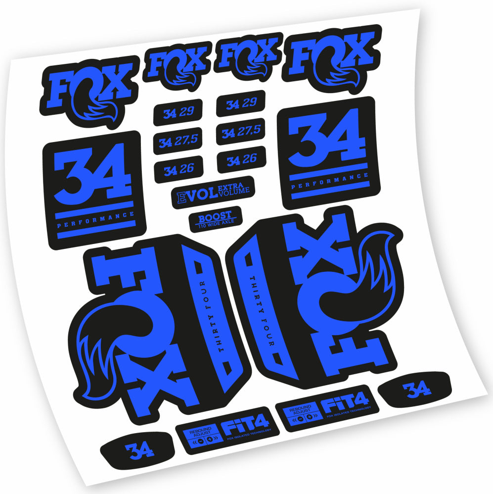 Stickers Fox 34 Performance 2018 compatibles Autocollants fourche VTT 29"