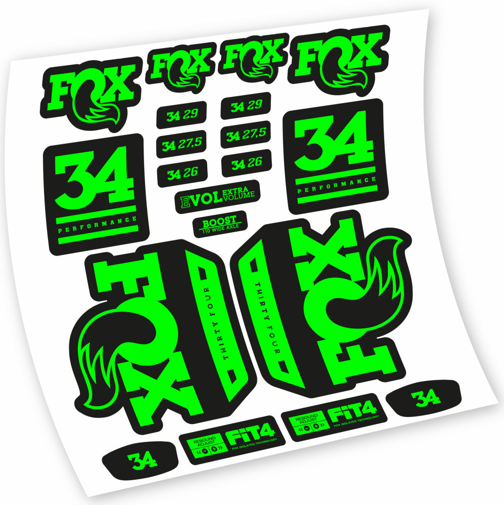Stickers Fox 34 Performance 2018 compatibles Autocollants fourche VTT 29"