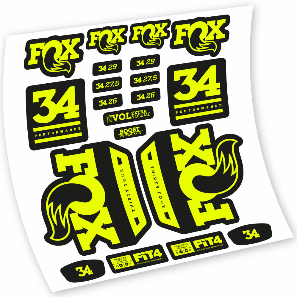 Stickers Fox 34 Performance 2018 compatibles Autocollants fourche VTT 29"