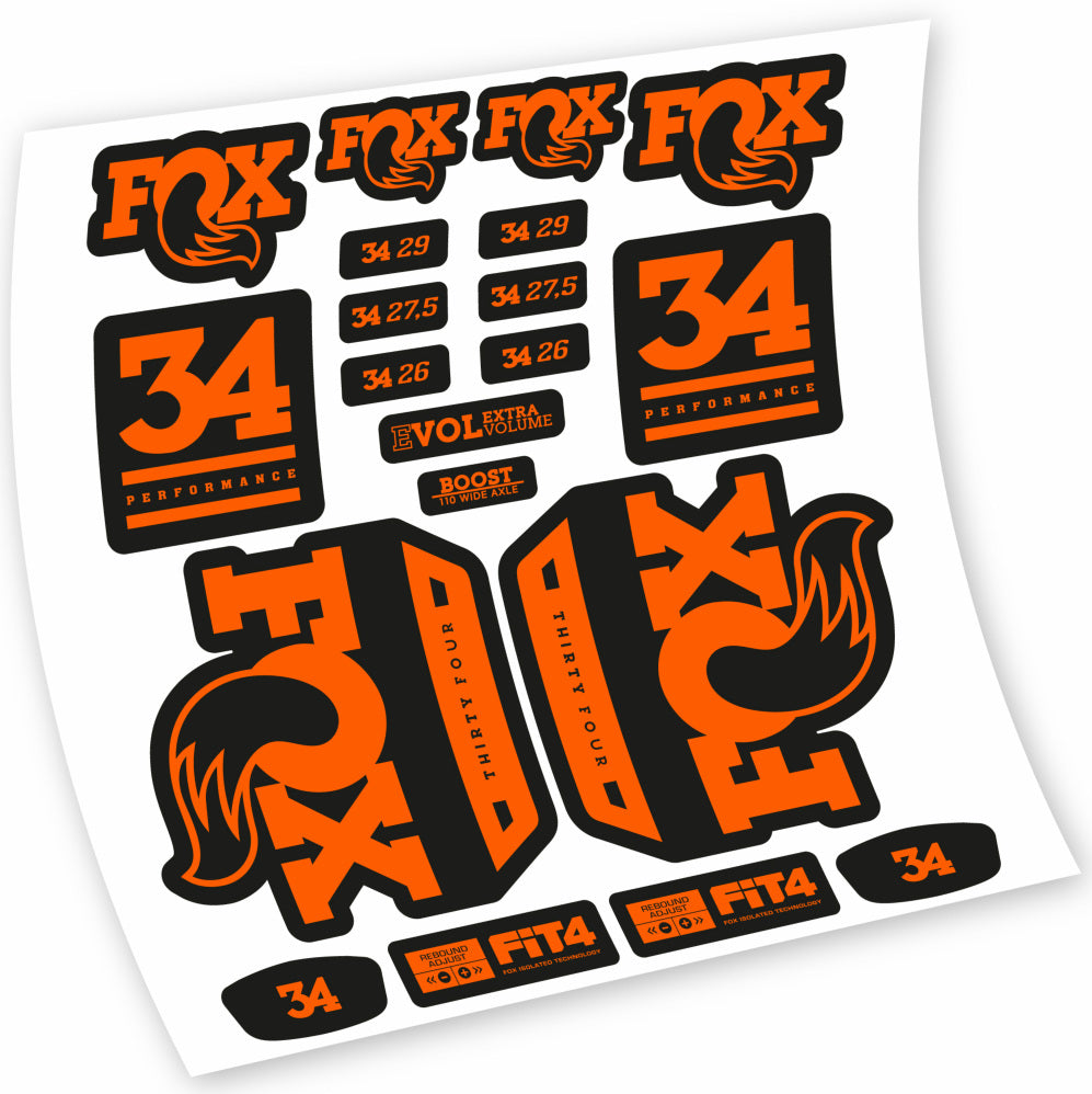 Stickers Fox 34 Performance 2018 compatibles Autocollants fourche VTT 29"