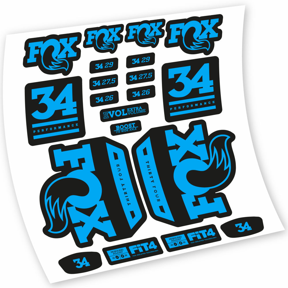 Stickers Fox 34 Performance 2018 compatibles Autocollants fourche VTT 29"