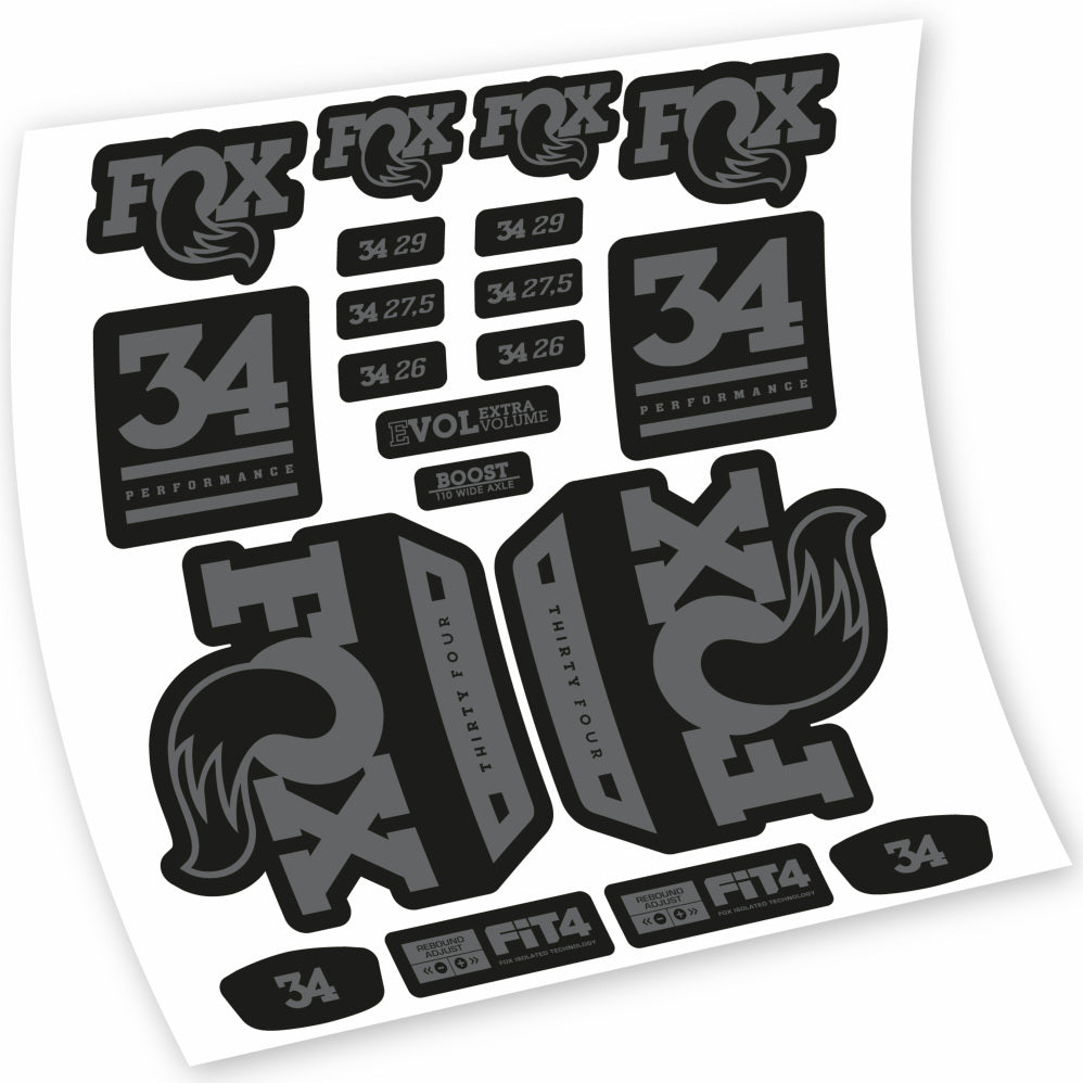 Stickers Fox 34 Performance 2018 compatibles Autocollants fourche VTT 29"