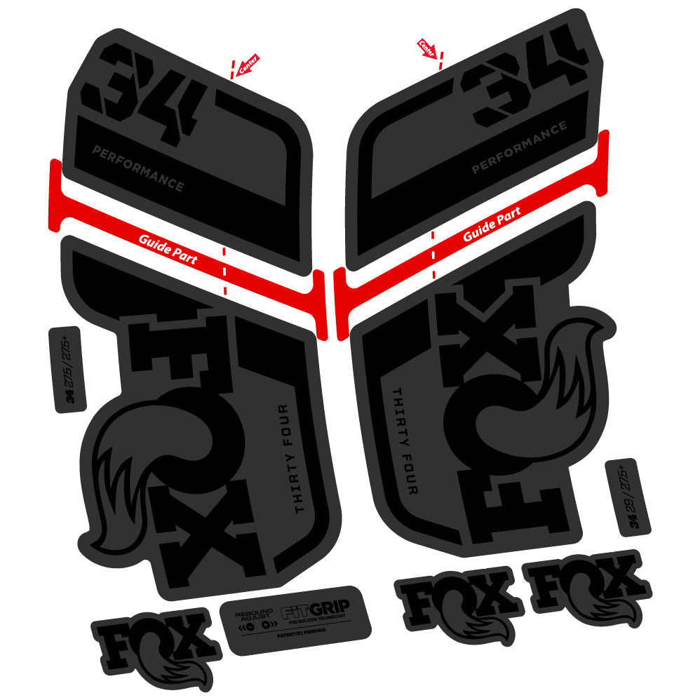 Stickers Fox 34 Performance 2022, Stycker Vinyl compatibles Autocollants fourche VTT