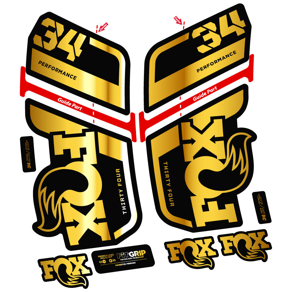 Stickers Fox 34 Performance 2022, Stycker Vinyl compatibles Autocollants fourche VTT