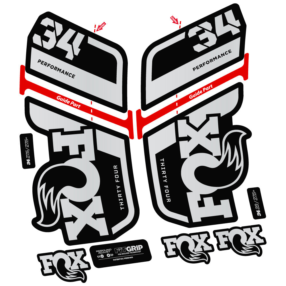 Stickers Fox 34 Performance 2022, Stycker Vinyl compatibles Autocollants fourche VTT