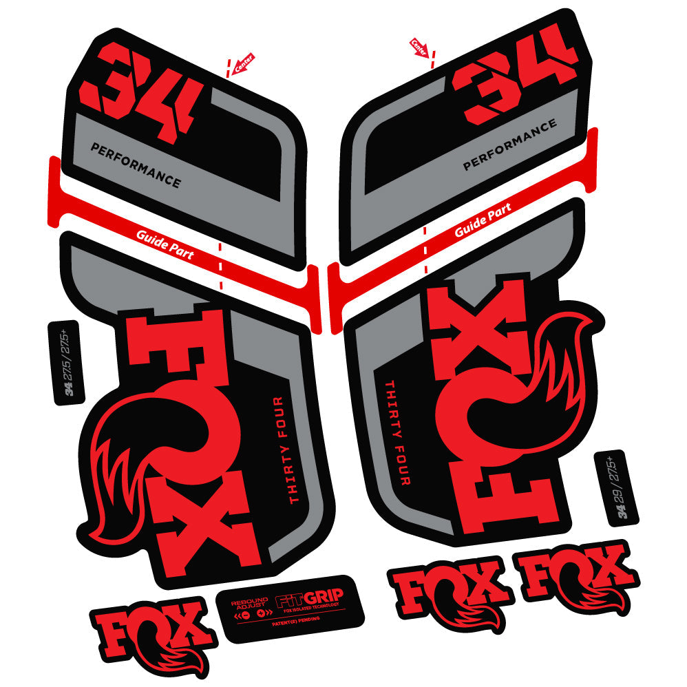 Stickers Fox 34 Performance 2022, Stycker Vinyl compatibles Autocollants fourche VTT
