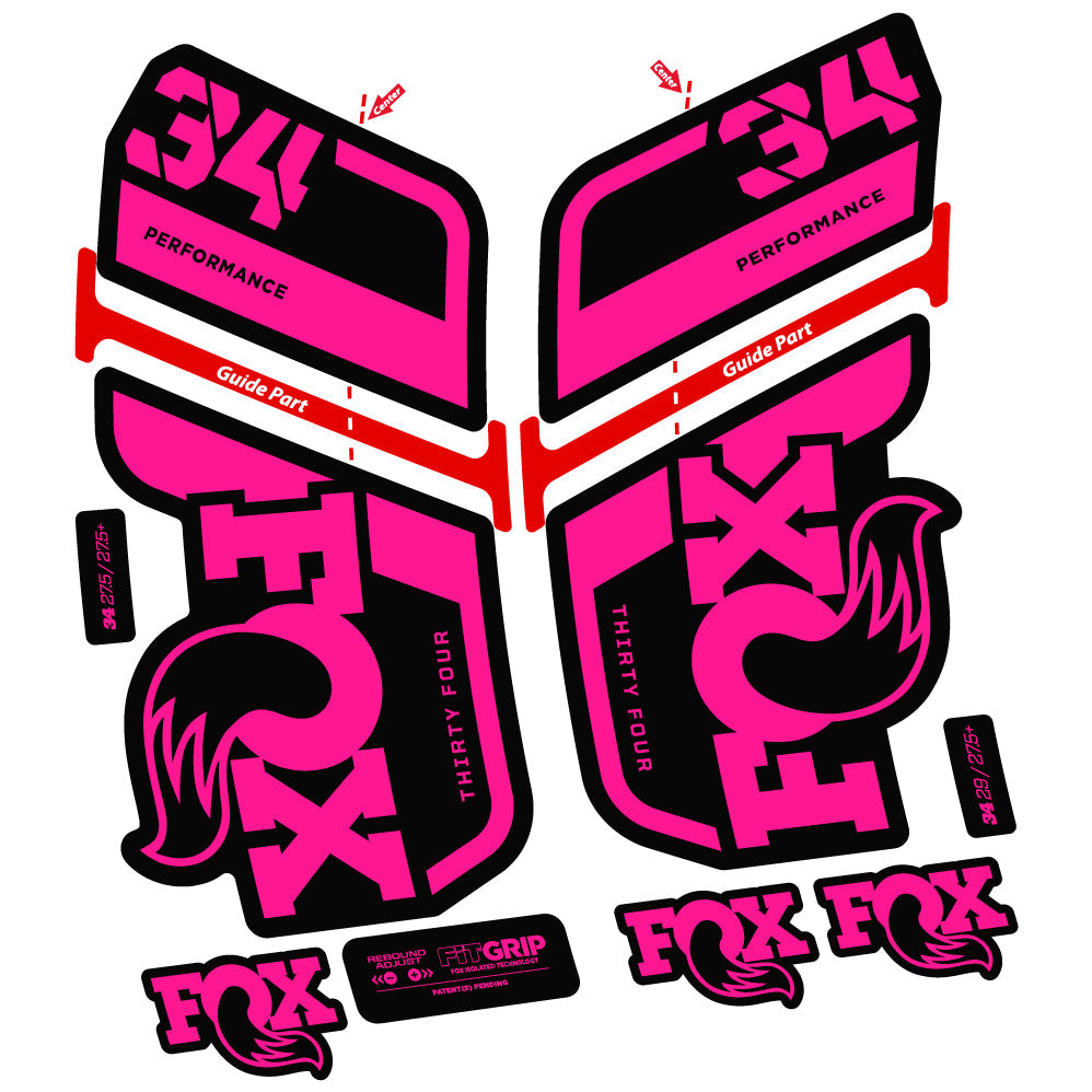 Stickers Fox 34 Performance 2022, Stycker Vinyl compatibles Autocollants fourche VTT