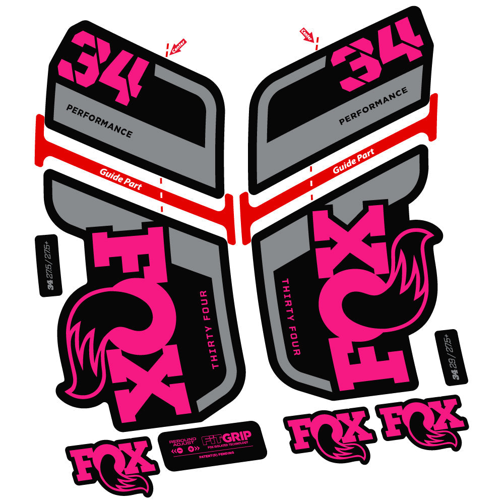Stickers Fox 34 Performance 2022, Stycker Vinyl compatibles Autocollants fourche VTT