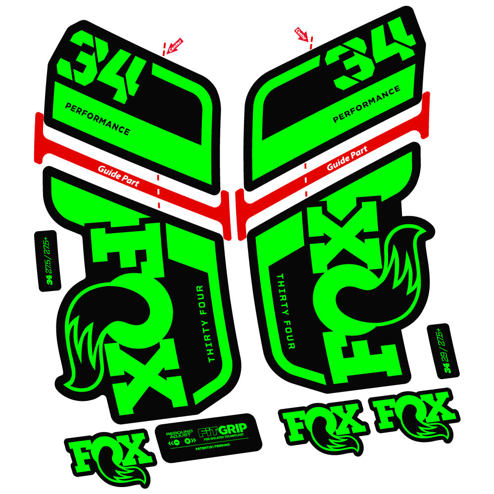 Stickers Fox 34 Performance 2022, Stycker Vinyl compatibles Autocollants fourche VTT