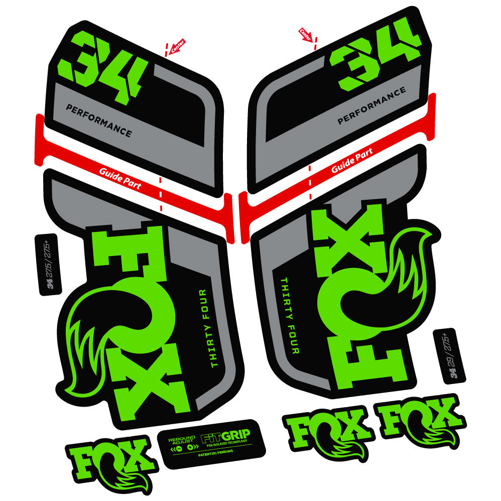 Stickers Fox 34 Performance 2022, Stycker Vinyl compatibles Autocollants fourche VTT