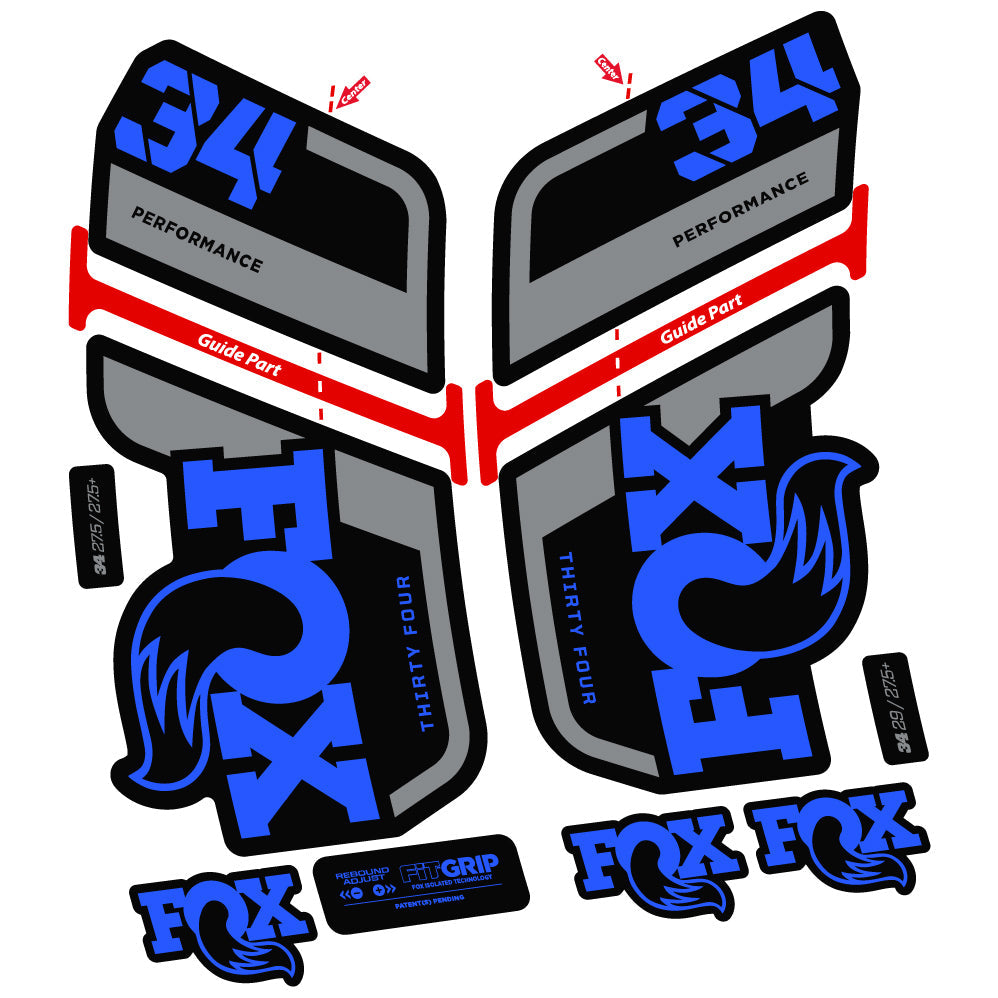 Stickers Fox 34 Performance 2022, Stycker Vinyl compatibles Autocollants fourche VTT
