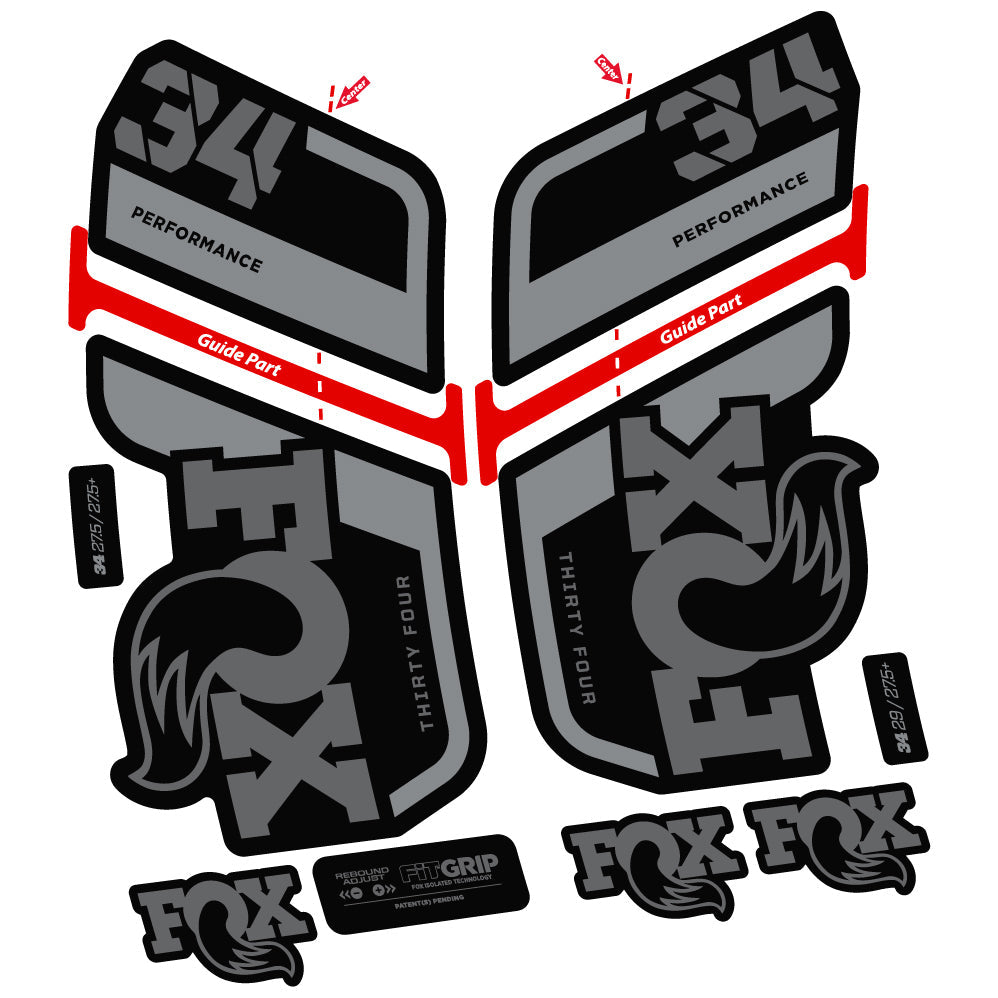 Stickers Fox 34 Performance 2022, Stycker Vinyl compatibles Autocollants fourche VTT