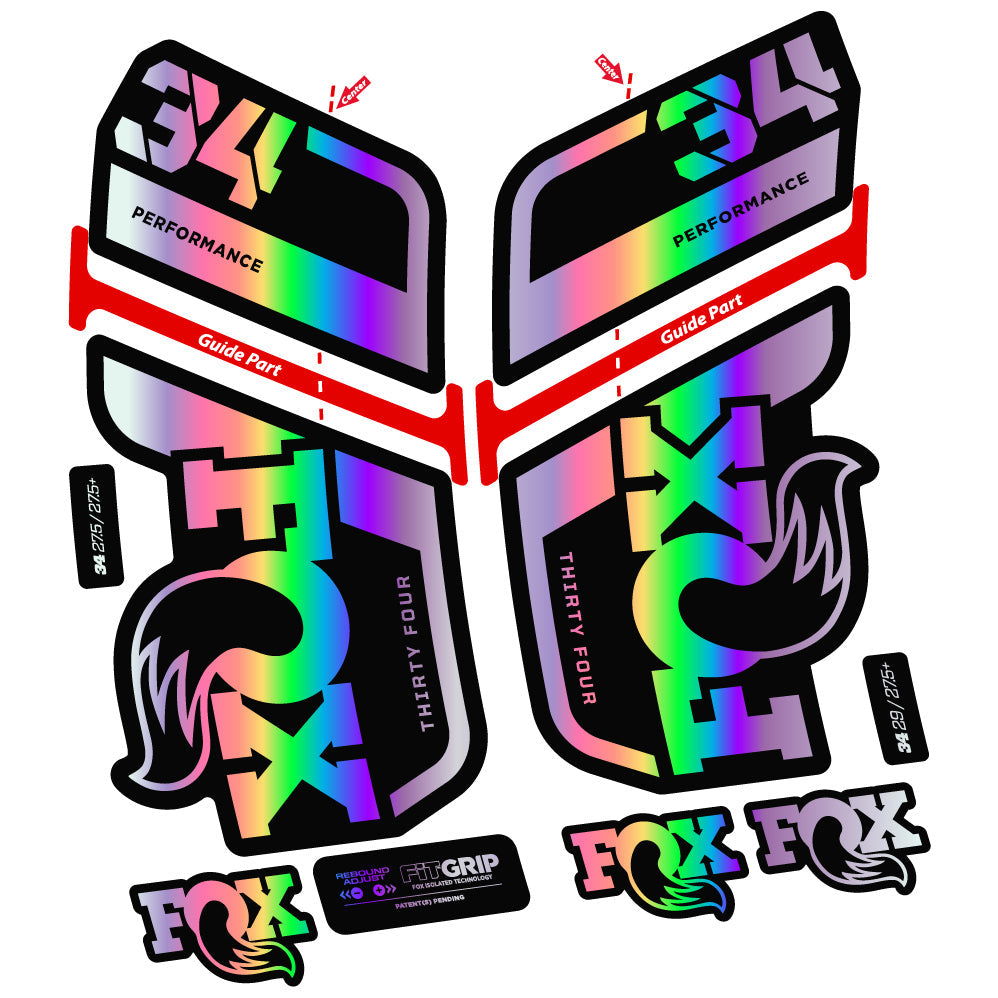 Stickers Fox 34 Performance 2022, Stycker Vinyl compatibles Autocollants fourche VTT