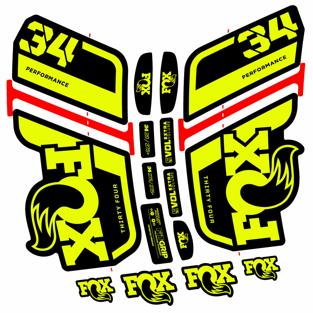 Stickers Fox 34 Performance 2021 compatibles Autocollants fourche VTT 29"