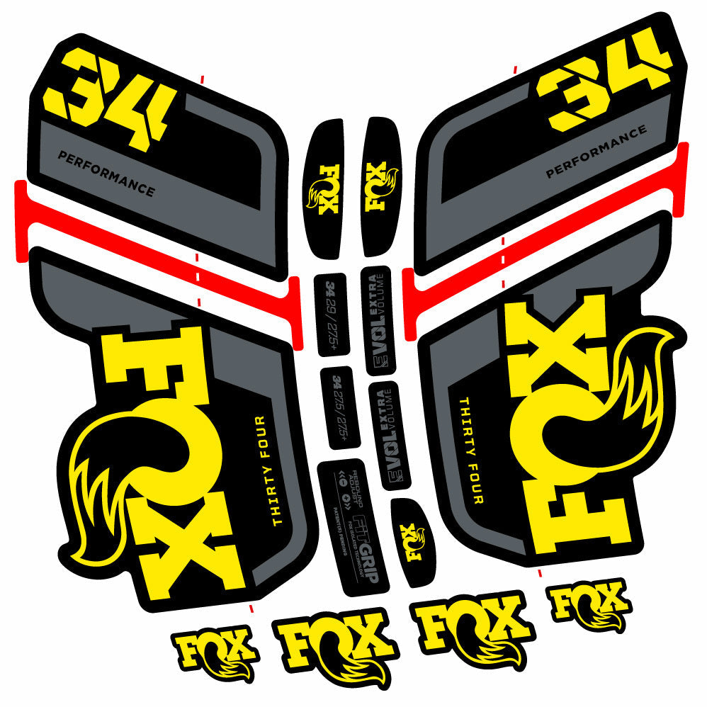 Stickers Fox 34 Performance 2021 compatibles Autocollants fourche VTT 29"