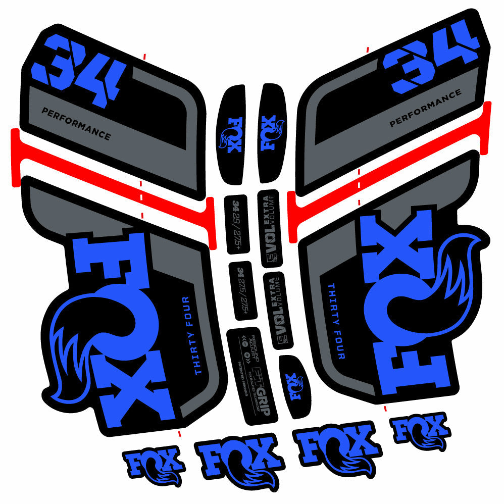 Stickers Fox 34 Performance 2021 compatibles Autocollants fourche VTT 29"