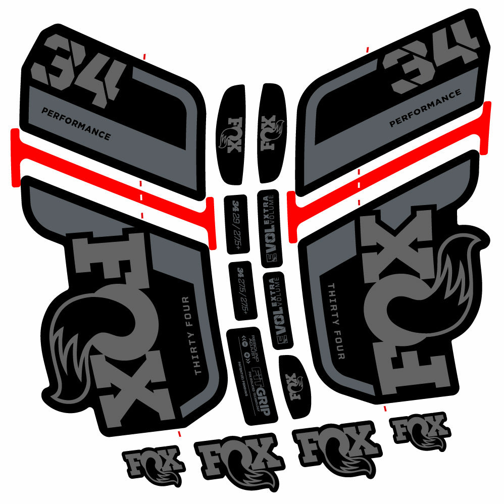 Stickers Fox 34 Performance 2021 compatibles Autocollants fourche VTT 29"