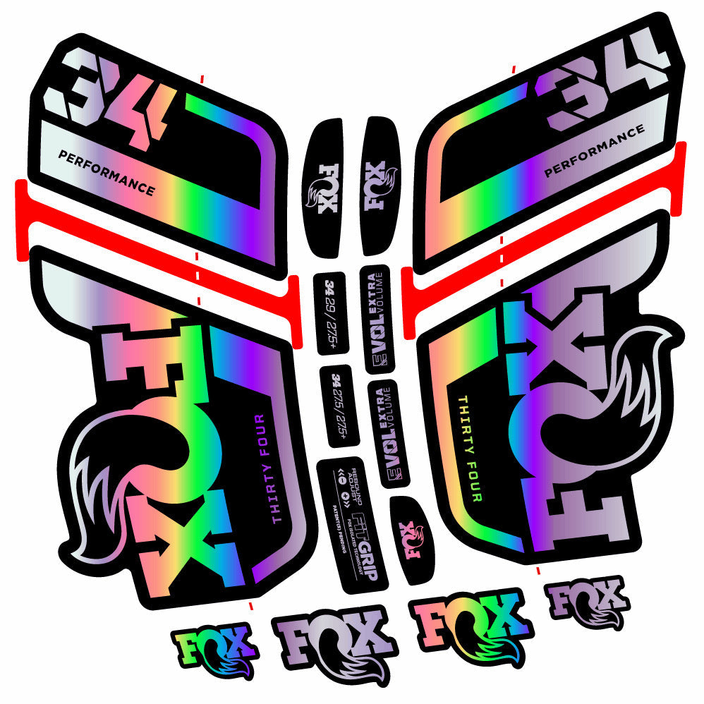 Stickers Fox 34 Performance 2021 compatibles Autocollants fourche VTT 29"