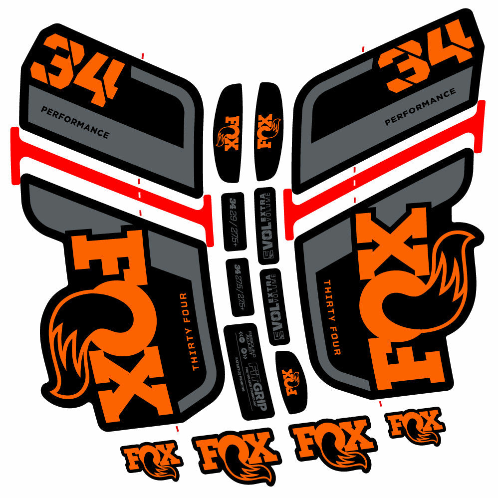 Stickers Fox 34 Performance 2021 compatibles Autocollants fourche VTT 29"