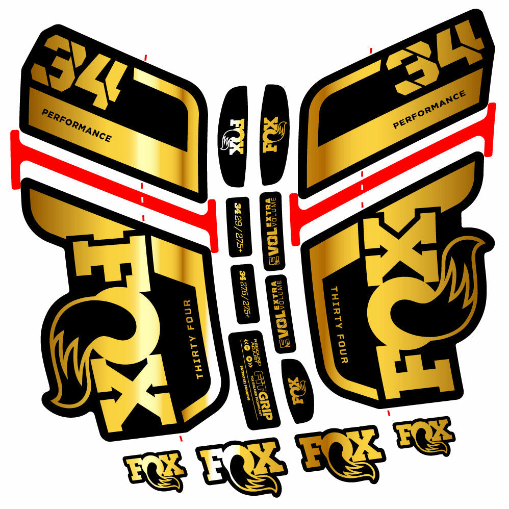 Stickers Fox 34 Performance 2021 compatibles Autocollants fourche VTT 29"