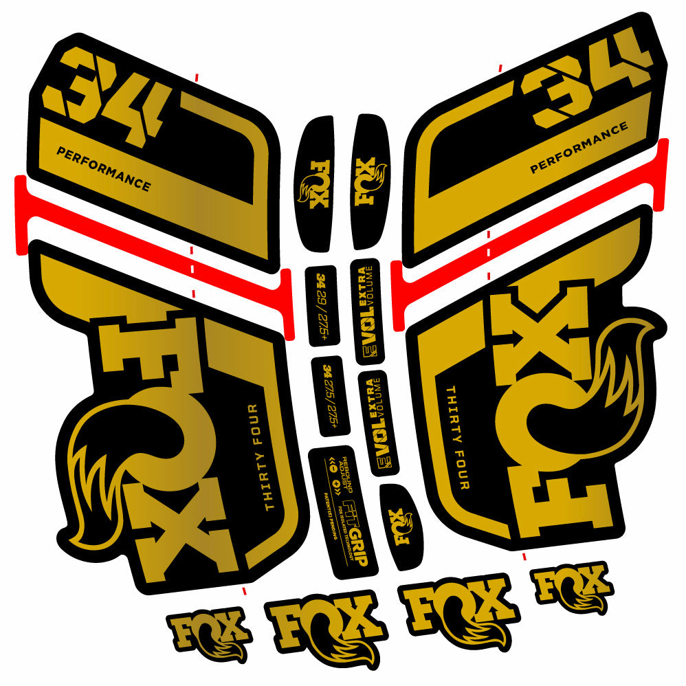 Stickers Fox 34 Performance 2021 compatibles Autocollants fourche VTT 29"