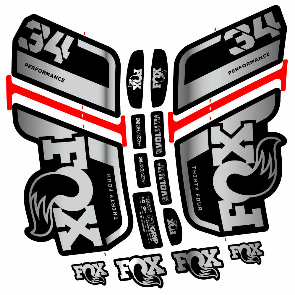 Stickers Fox 34 Performance 2021 compatibles Autocollants fourche VTT 29"