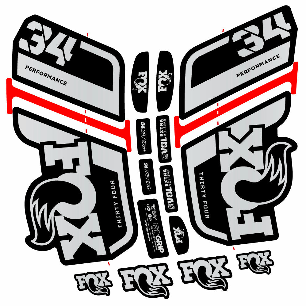 Stickers Fox 34 Performance 2021 compatibles Autocollants fourche VTT 29"