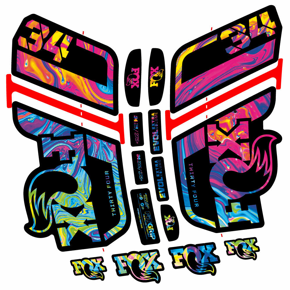 Stickers Fox 34 Performance 2021 compatibles Autocollants fourche VTT 29"
