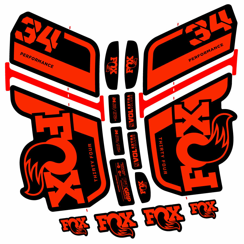 Stickers Fox 34 Performance 2021 compatibles Autocollants fourche VTT 29"