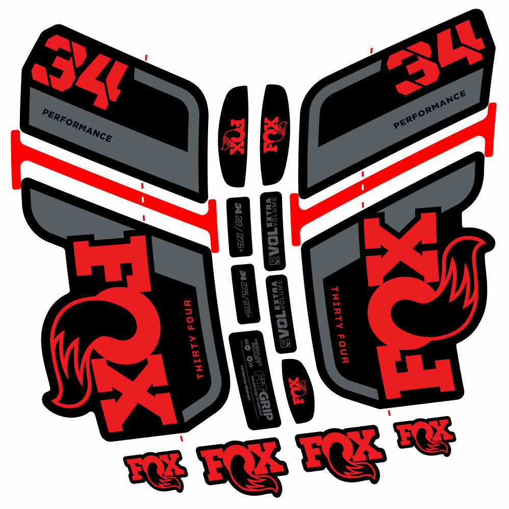 Stickers Fox 34 Performance 2021 compatibles Autocollants fourche VTT 29"