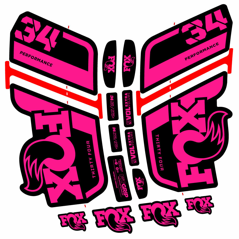 Stickers Fox 34 Performance 2021 compatibles Autocollants fourche VTT 29"