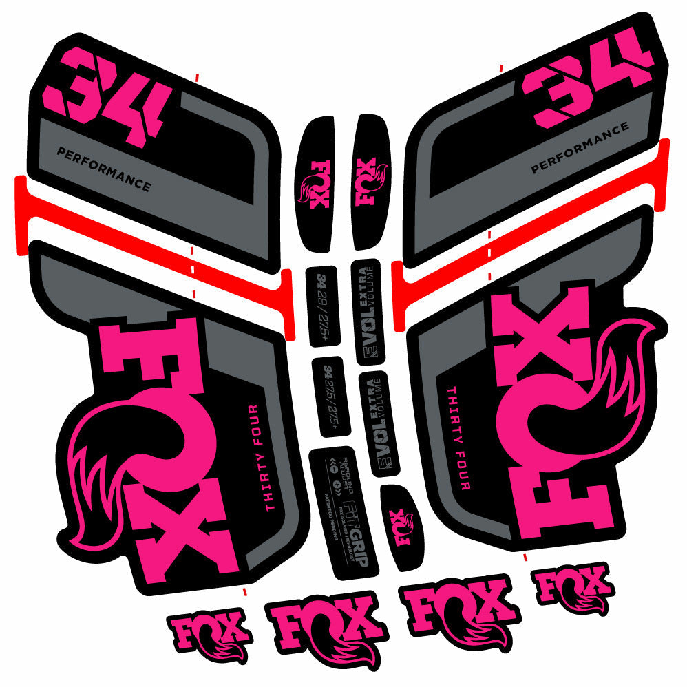 Stickers Fox 34 Performance 2021 compatibles Autocollants fourche VTT 29"