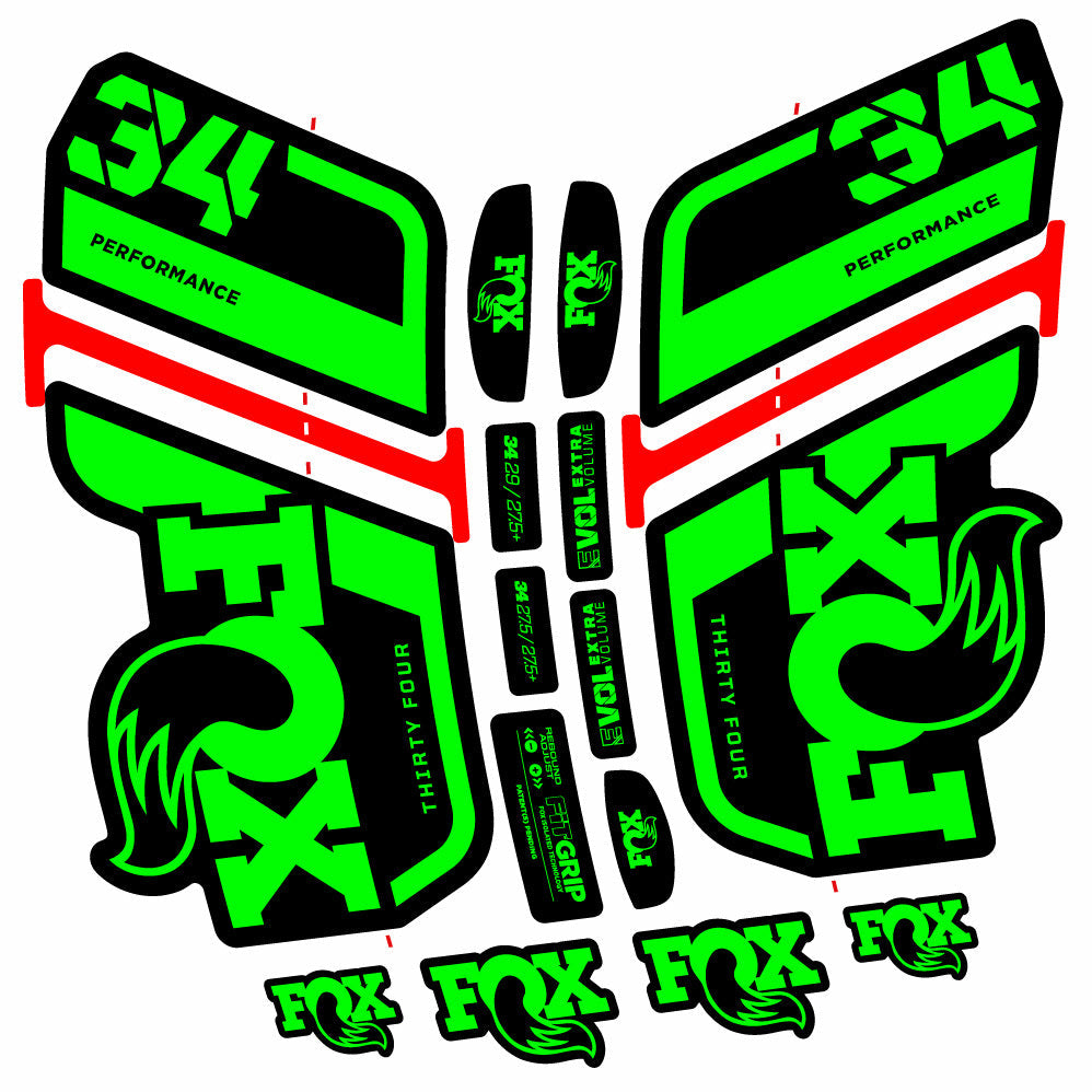 Stickers Fox 34 Performance 2021 compatibles Autocollants fourche VTT 29"