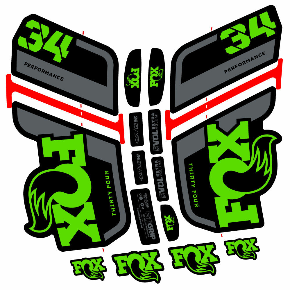 Stickers Fox 34 Performance 2021 compatibles Autocollants fourche VTT 29"