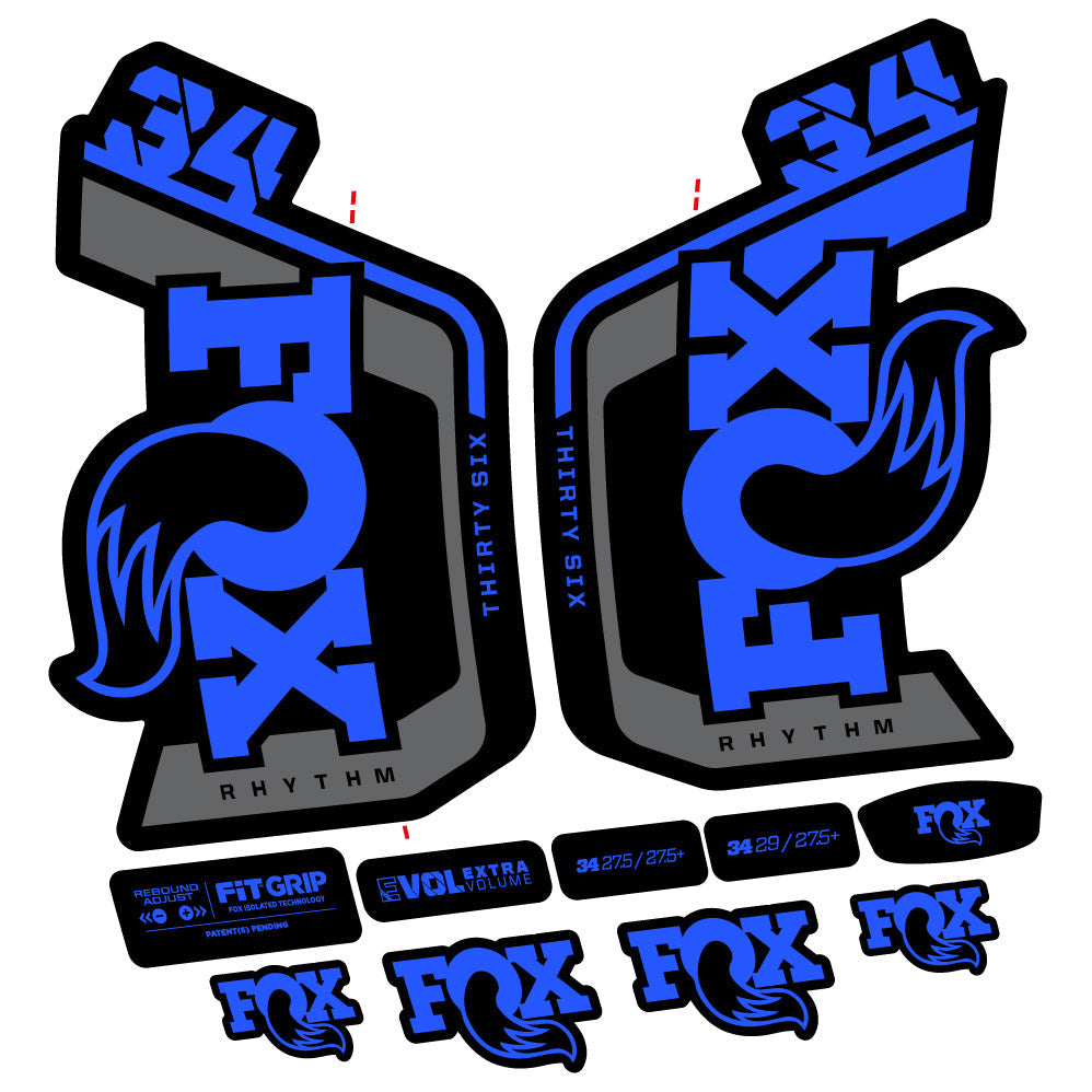 Stickers Fox Factory 34 Rhythm 2024 compatibles Autocollants fourche VTT 29"