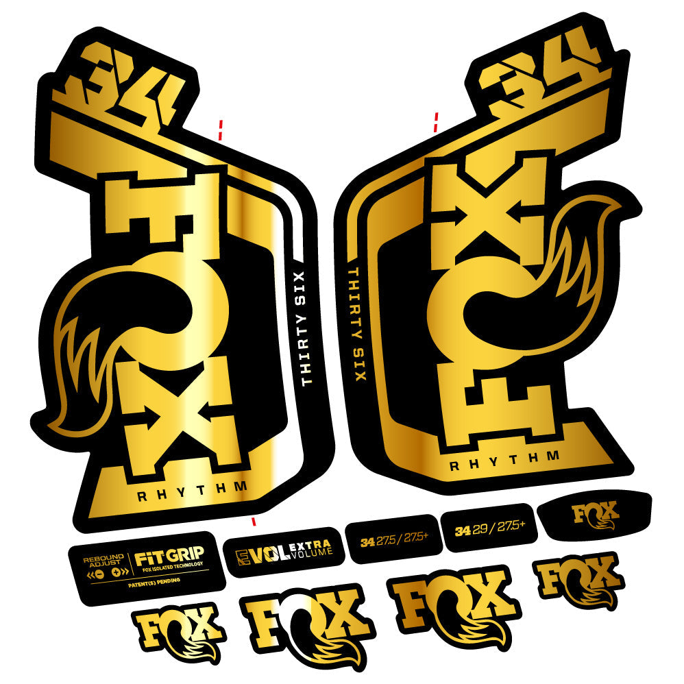 Stickers Fox Factory 34 Rhythm 2024 compatibles Autocollants fourche VTT 29"